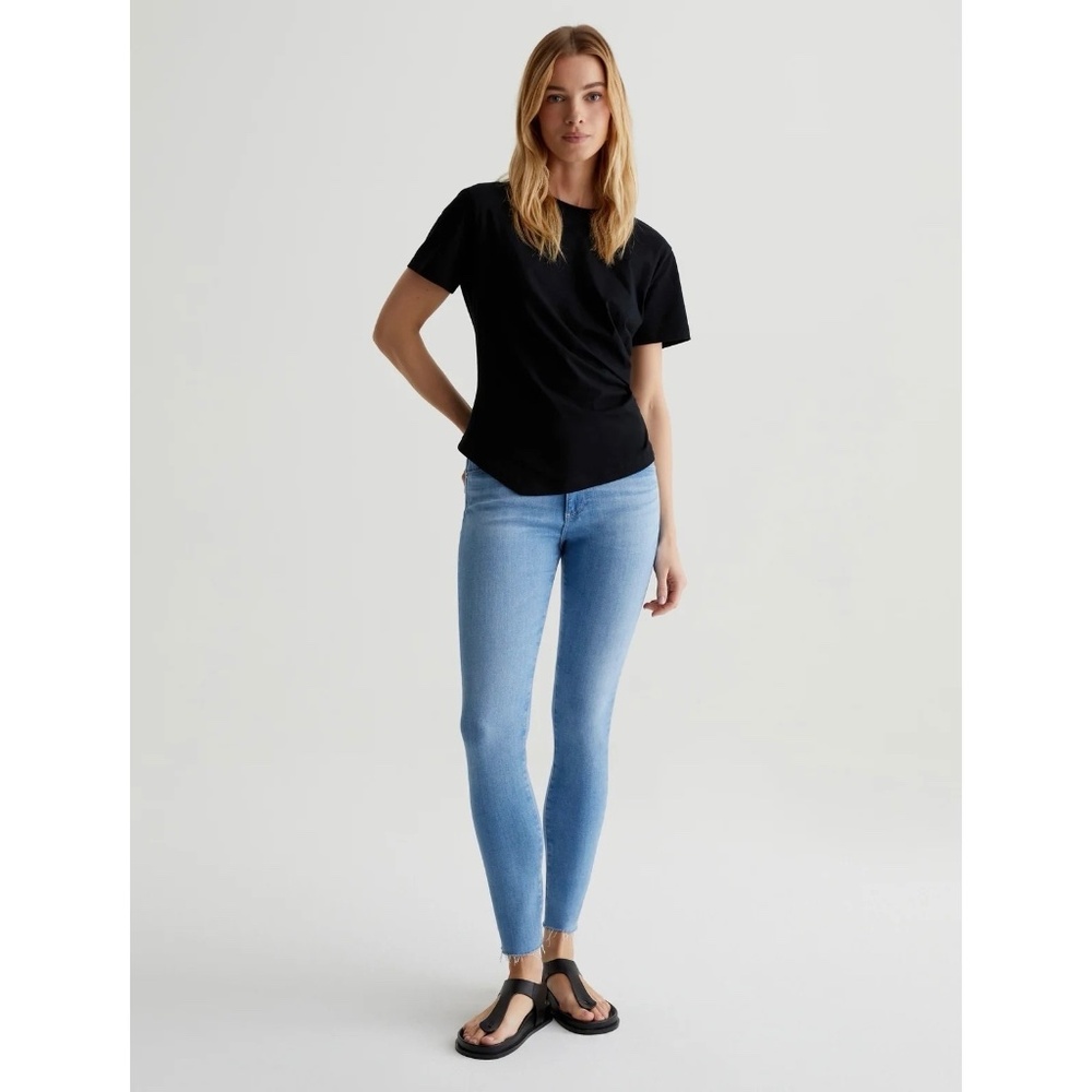 AG Adriano Goldschmeid The Farrah Skinny Ankle High Rise Raw Hem Jeans SIZE 30